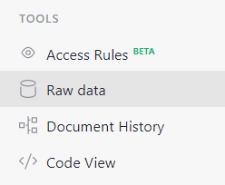 Raw Data in Menu